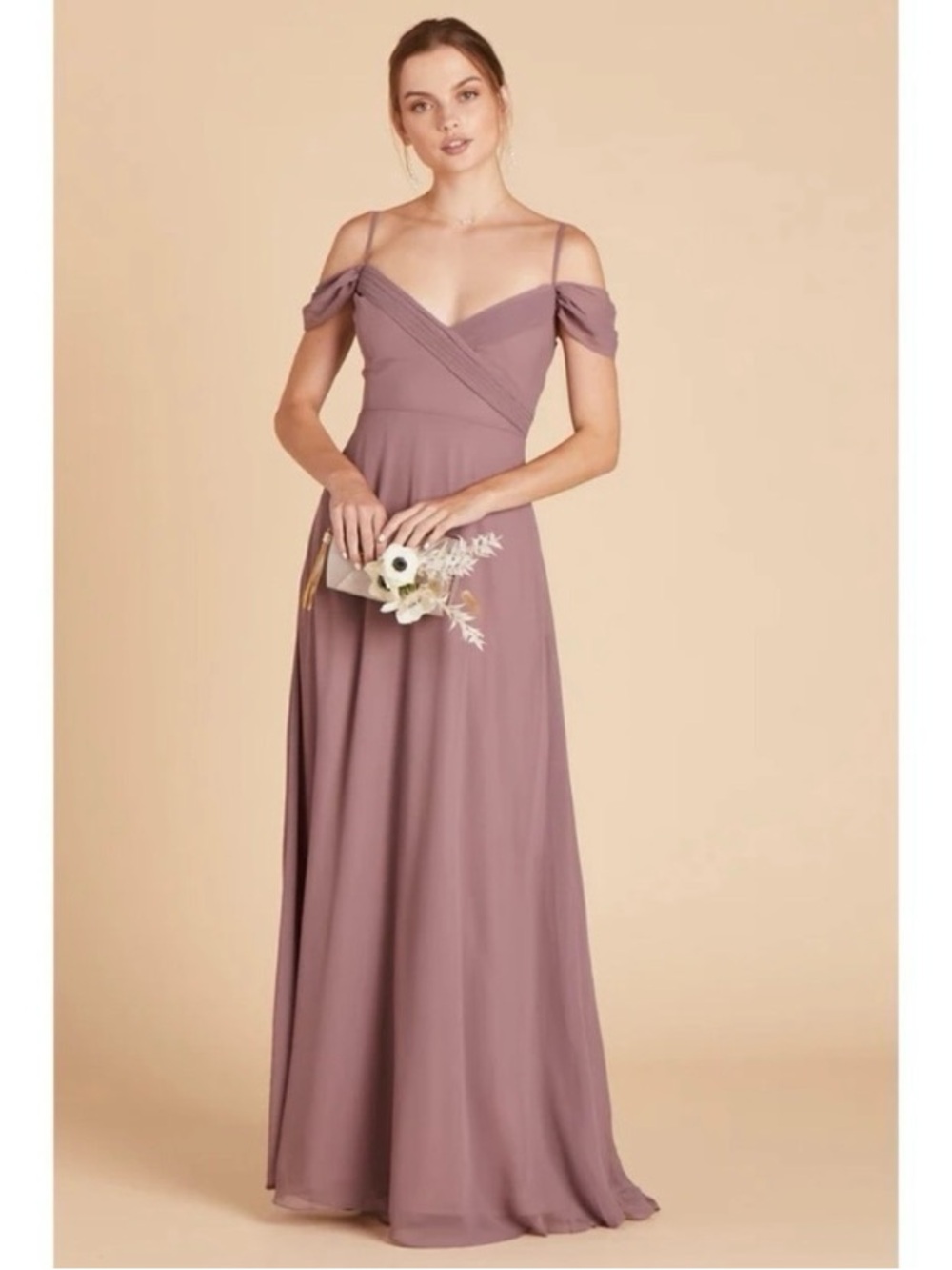 Birdy Grey Dark Mauve Spence Bridesmaid Dress With Pockets Size XS NWT